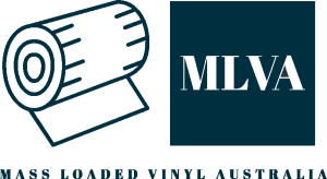 Mass Loaded Vinyl Australia logo with blue background and bold white MLVA letters, representing a soundproofing material supplier.